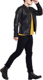 Biker Jacket - Men Real Lambskin Motorcycle Leather Biker Jacket KM385 - Koza Leathers