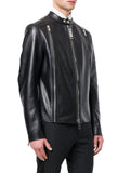 Biker Jacket - Men Real Lambskin Motorcycle Leather Biker Jacket KM358 - Koza Leathers