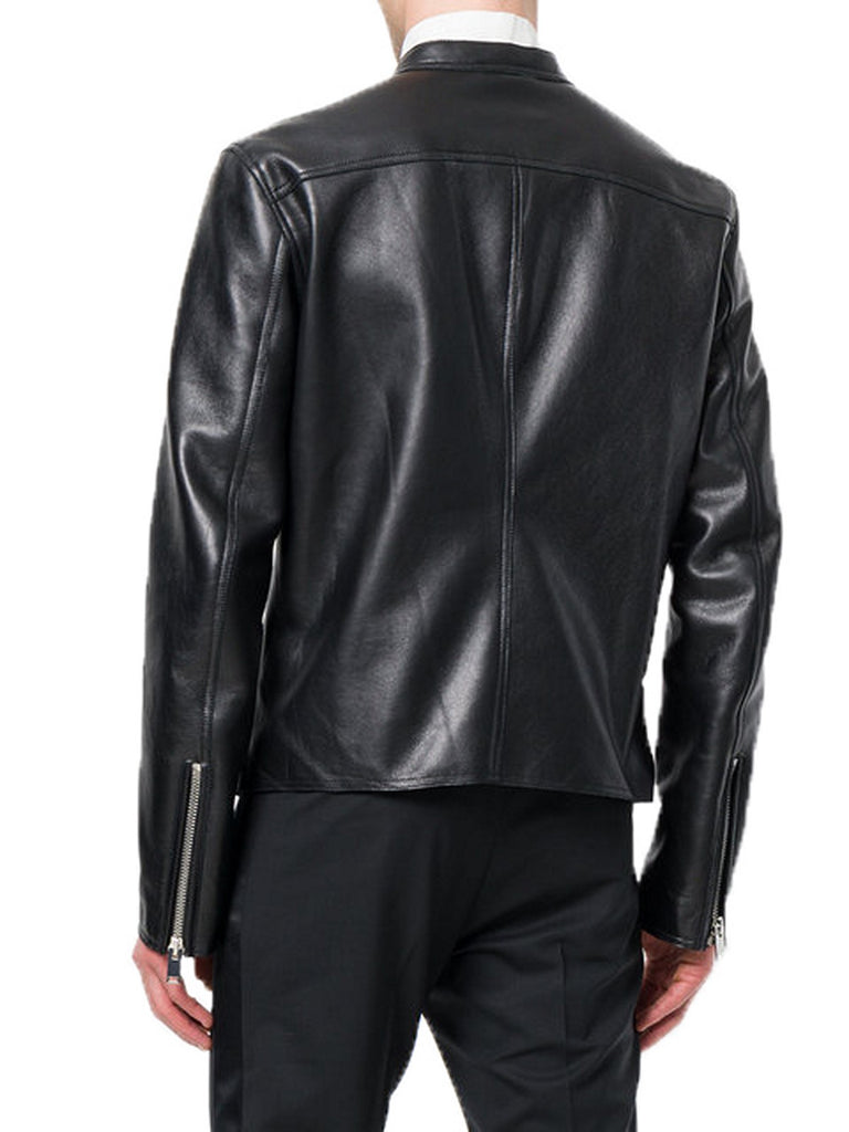 Biker Jacket - Men Real Lambskin Motorcycle Leather Biker Jacket KM358 - Koza Leathers