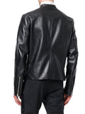 Biker Jacket - Men Real Lambskin Motorcycle Leather Biker Jacket KM358 - Koza Leathers