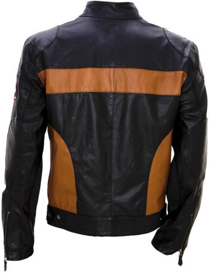 Biker Jacket - Men Real Lambskin Motorcycle Leather Biker Jacket KM468 - Koza Leathers