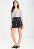 Knee Length Skirt - Women Real Lambskin Leather Mini Skirt WS118 - Koza Leathers