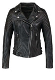 Women Real Lambskin Leather Biker Jacket KW066