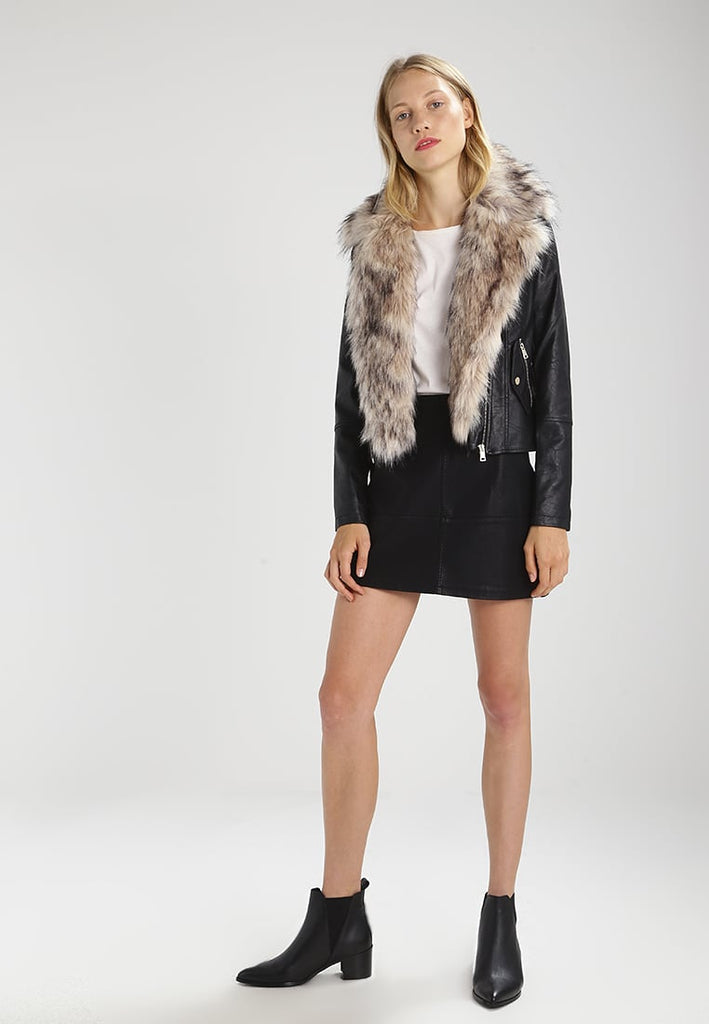 Knee Length Skirt - Women Real Lambskin Leather Mini Skirt WS121 - Koza Leathers
