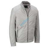 Men Real Lambskin Motorcycle Leather Biker Jacket KM204