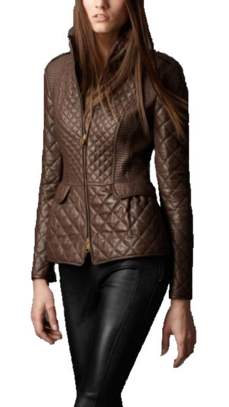 Biker / Motorcycle Jacket - Women Real Lambskin Leather Biker Jacket KW522 - Koza Leathers
