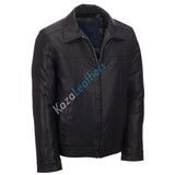 Men Real Lambskin Motorcycle Leather Biker Jacket KM205