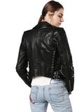 Biker / Motorcycle Jacket - Women Real Lambskin Leather Biker Jacket KW523 - Koza Leathers