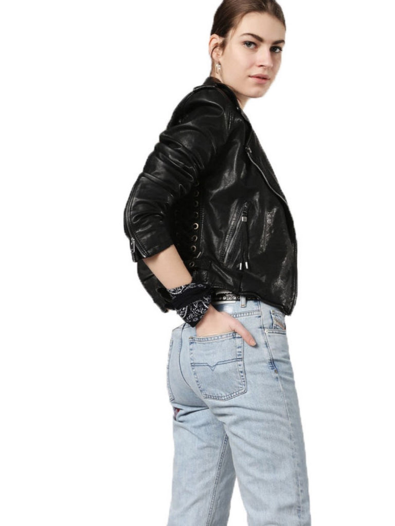 Biker / Motorcycle Jacket - Women Real Lambskin Leather Biker Jacket KW523 - Koza Leathers