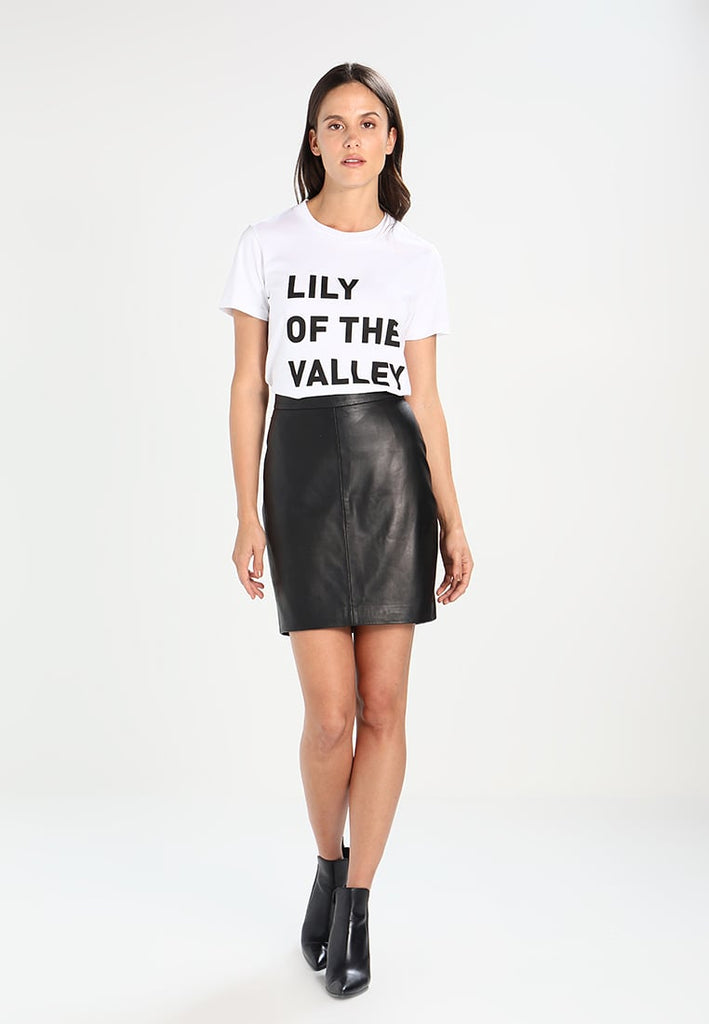 Knee Length Skirt - Women Real Lambskin Leather Mini Skirt WS123 - Koza Leathers