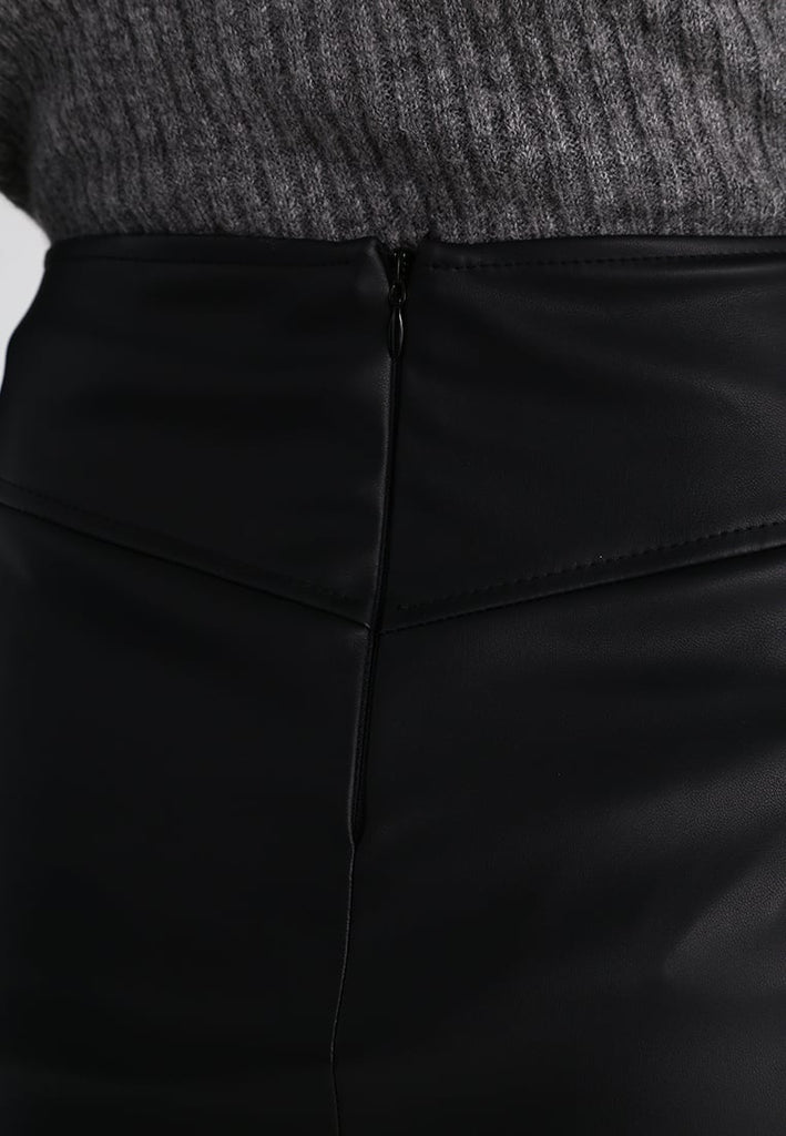 Knee Length Skirt - Women Real Lambskin Leather Mini Skirt WS124 - Koza Leathers