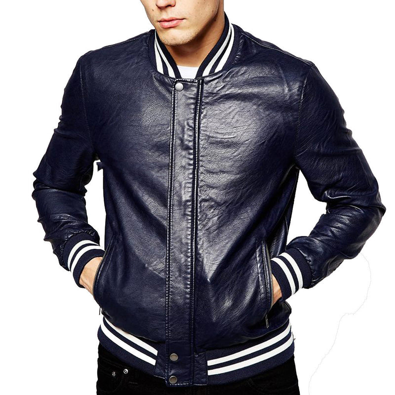 Biker Jacket - Men Real Lambskin Motorcycle Leather Biker Jacket KM316 - Koza Leathers