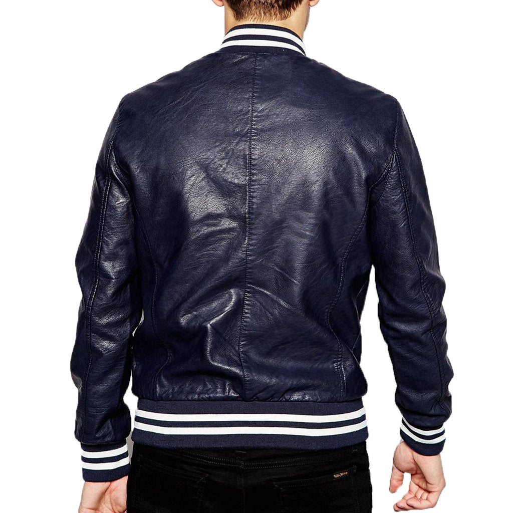 Biker Jacket - Men Real Lambskin Motorcycle Leather Biker Jacket KM316 - Koza Leathers