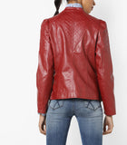 Biker / Motorcycle Jacket - Women Real Lambskin Leather Biker Jacket KW562 - Koza Leathers