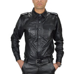 Men's Genuine Lambskin Leather Shirt Jacket MSH020