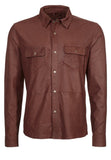 Men's Genuine Lambskin Leather Shirt Jacket MSH018