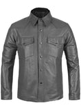 Men's Genuine Lambskin Leather Shirt Jacket MSH016