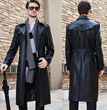 Koza Leathers Men's Genuine Lambskin Trench Coat Real Leather Jacket TM020