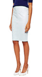 Women Real Lambskin Leather Knee Length Skirt WS005