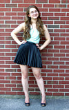Knee Length Skirt - Women Real Lambskin Leather Mini Skirt WS016 - Koza Leathers