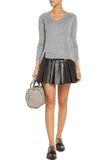 Knee Length Skirt - Women Real Lambskin Leather Mini Skirt WS026 - Koza Leathers