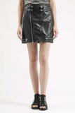 Knee Length Skirt - Women Real Lambskin Leather Mini Skirt WS028 - Koza Leathers