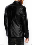 Leather Blazer - Men Real Sheepskin Leather Blazer KB001 - Koza Leathers