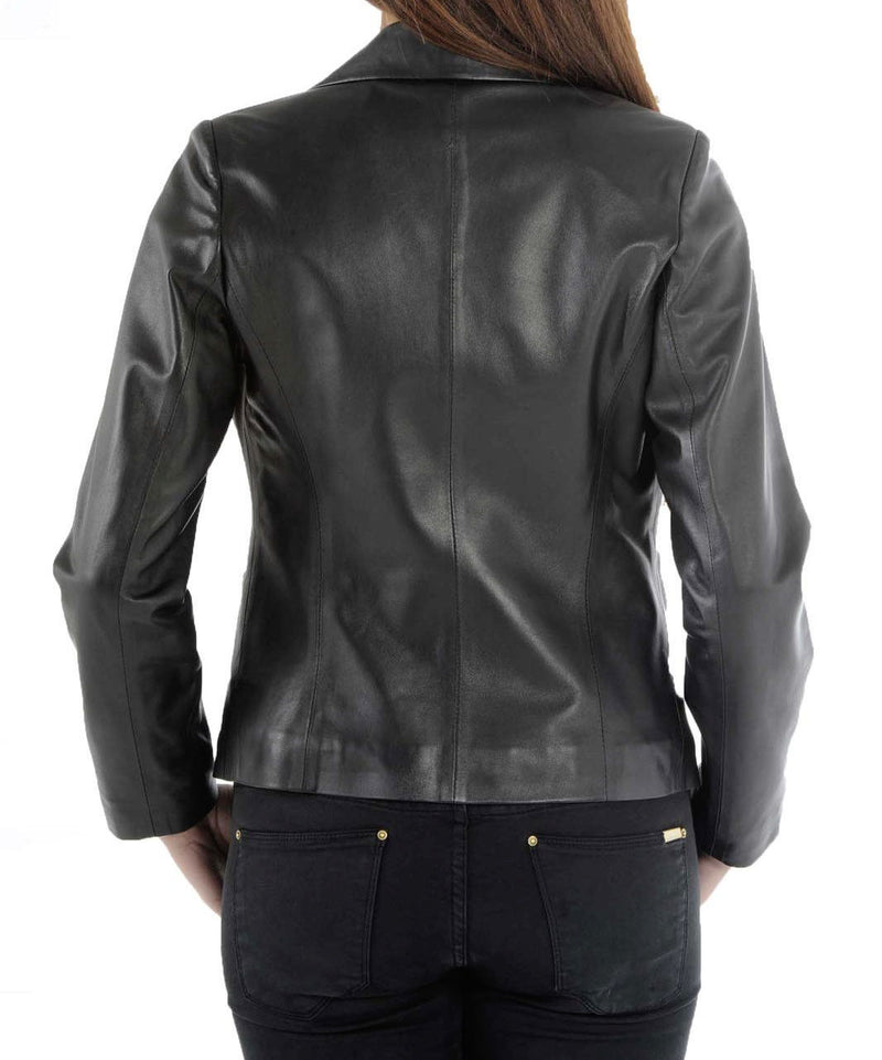 Koza Leathers Women's Real Lambskin Leather Blazer BW011