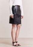 Women Real Lambskin Leather Above Knee Skirt WS125