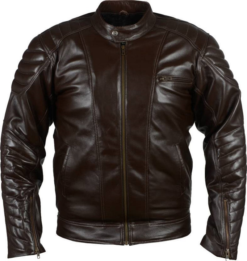 Biker Jacket - Men Real Lambskin Motorcycle Leather Biker Jacket KM477 - Koza Leathers