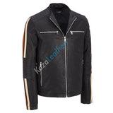 Biker Jacket - Men Real Lambskin Motorcycle Leather Biker Jacket KM206 - Koza Leathers