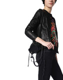Biker / Motorcycle Jacket - Women Real Lambskin Leather Biker Jacket KW524 - Koza Leathers