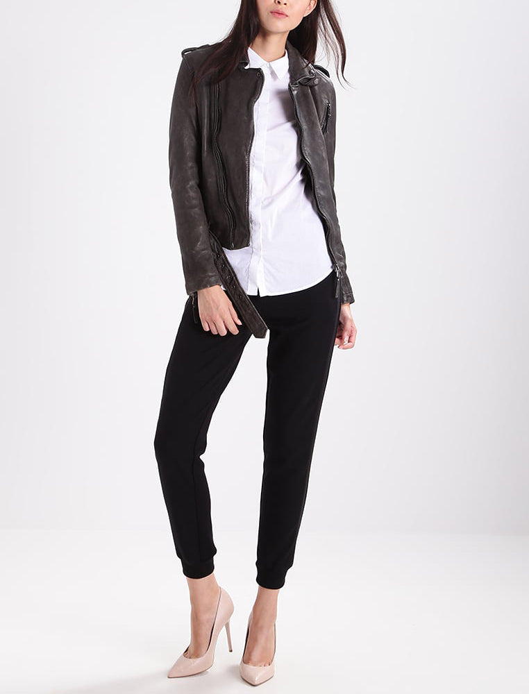 Biker / Motorcycle Jacket - Women Real Lambskin Leather Biker Jacket KW279 - Koza Leathers