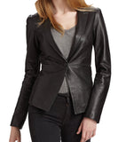 Koza Leathers Women's Real Lambskin Leather Blazer BW012