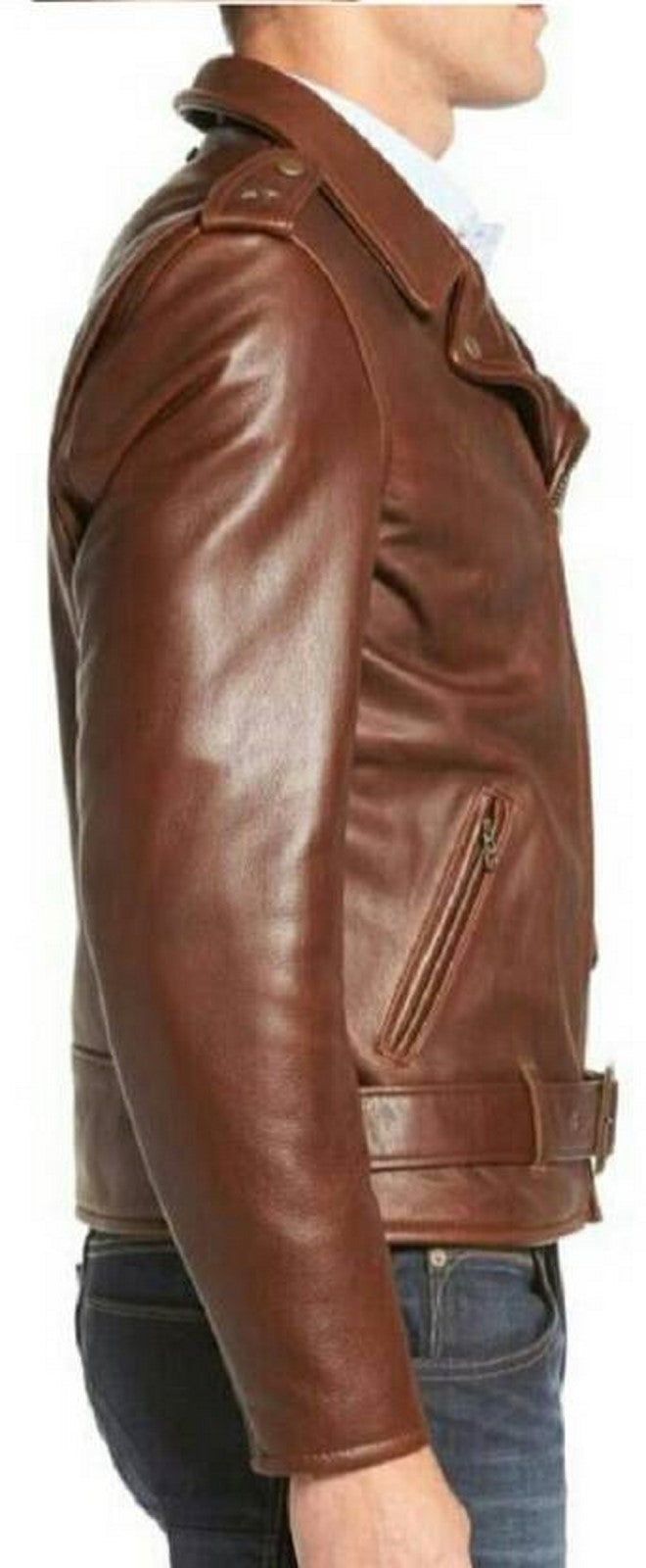 Biker Jacket - Men Real Lambskin Motorcycle Leather Biker Jacket KM478 - Koza Leathers