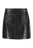 Knee Length Skirt - Women Real Lambskin Leather Mini Skirt WS127 - Koza Leathers