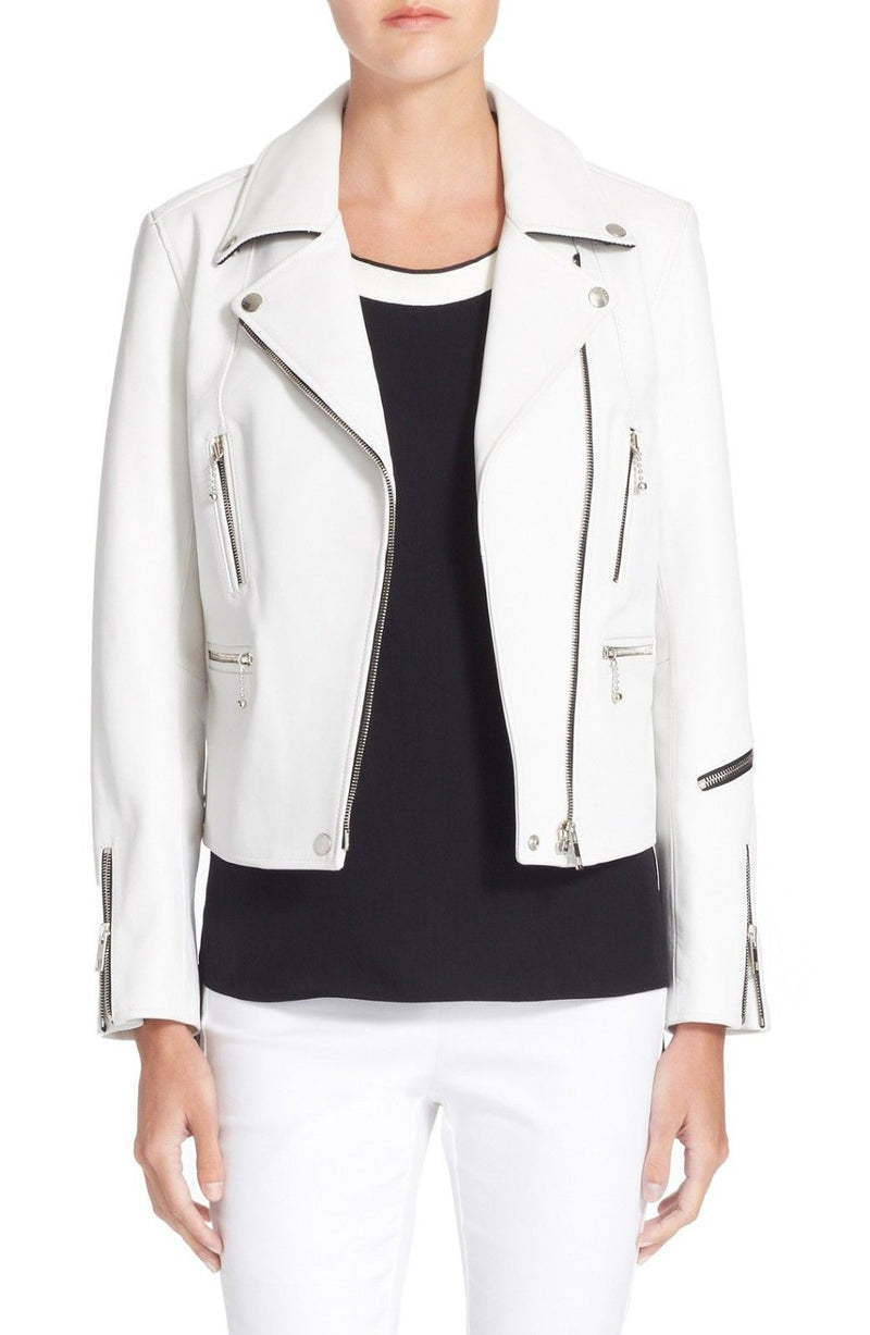 Biker / Motorcycle Jacket - Women Real Lambskin Leather Biker Jacket KW074 - Koza Leathers