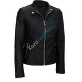 Koza Leathers Women's Real Lambskin Leather Bomber Jacket KW183