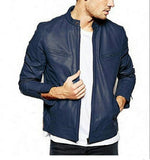 Biker Jacket - Men Real Lambskin Motorcycle Leather Biker Jacket KM480 - Koza Leathers
