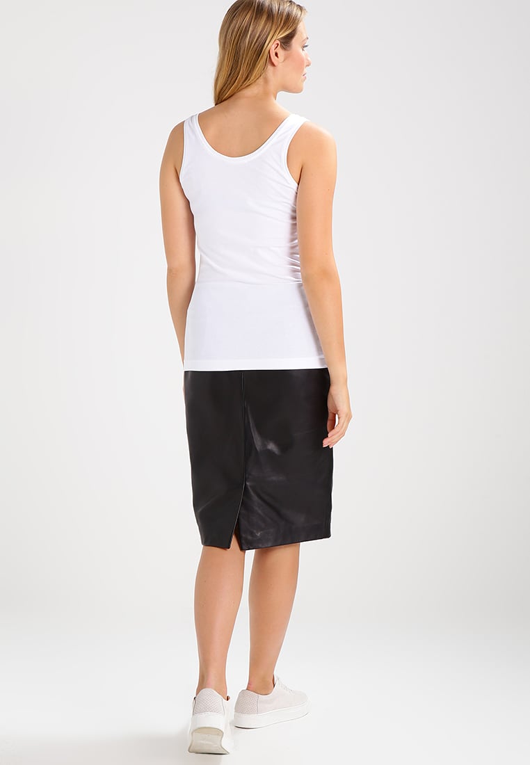 Knee Length Skirt - Women Real Lambskin Leather Knee Length Skirt WS128 - Koza Leathers