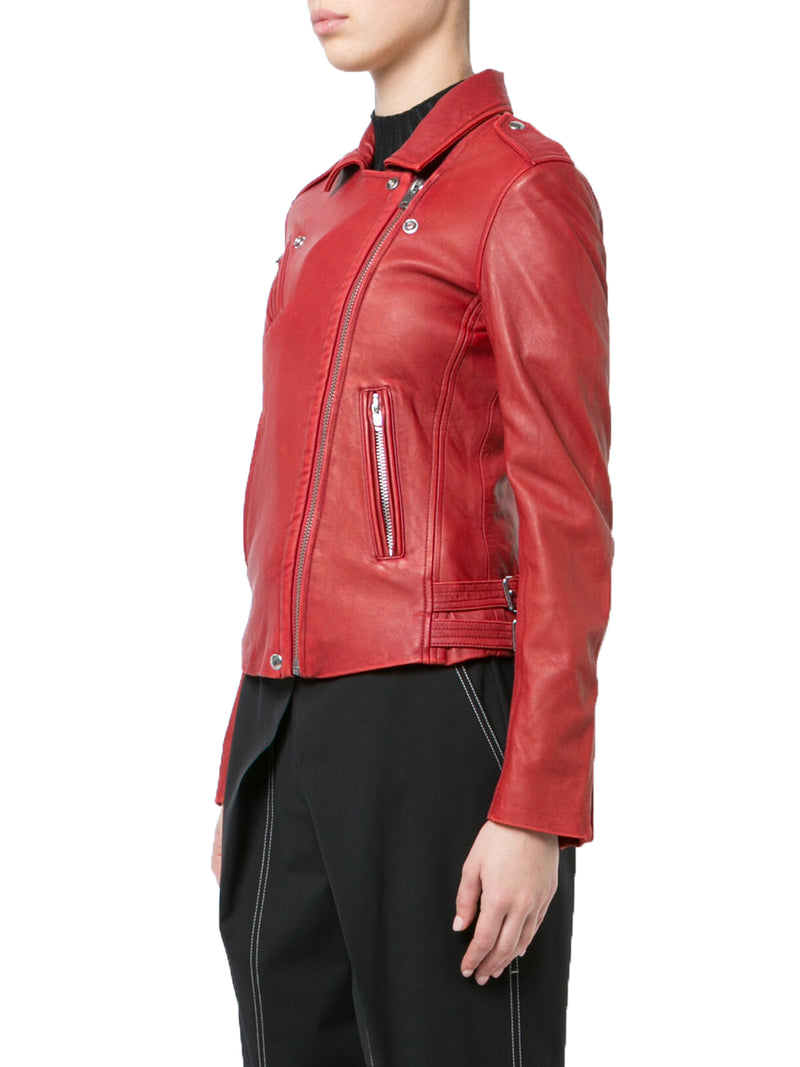 Biker / Motorcycle Jacket - Women Real Lambskin Leather Biker Jacket KW527 - Koza Leathers