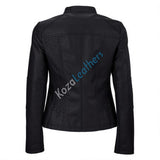 Biker / Motorcycle Jacket - Women Real Lambskin Leather Biker Jacket KW183 - Koza Leathers