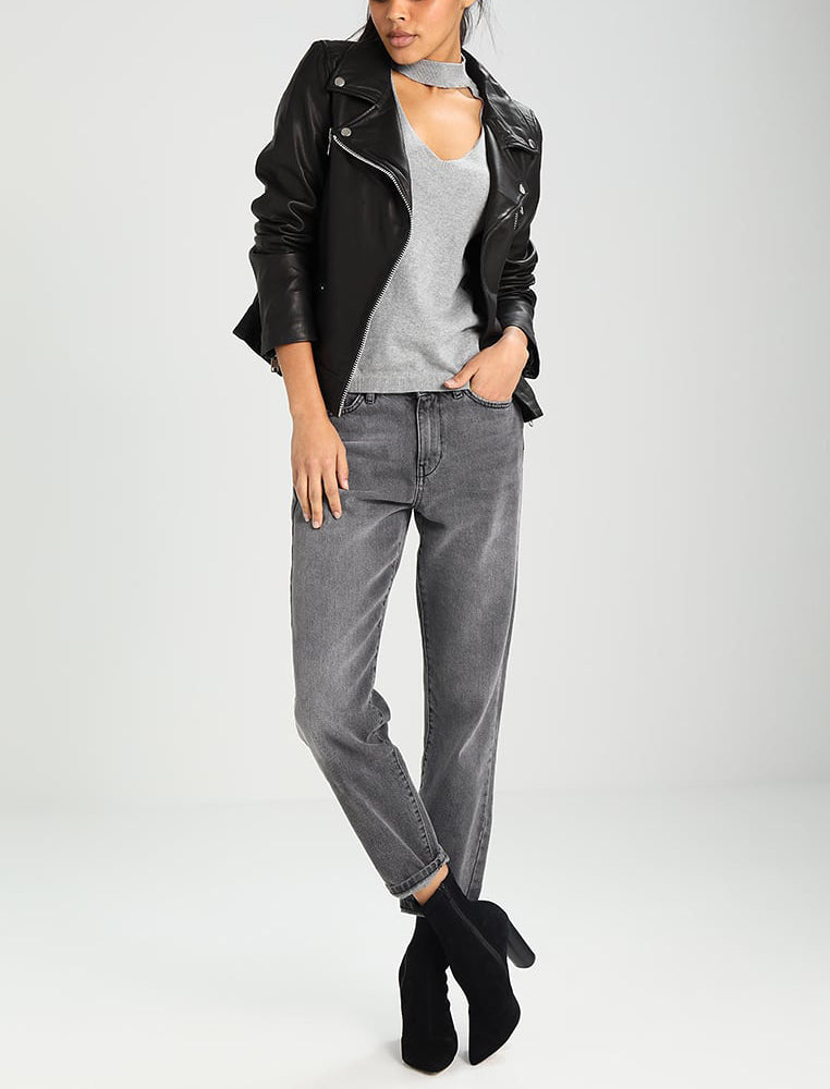 Biker / Motorcycle Jacket - Women Real Lambskin Leather Biker Jacket KW282 - Koza Leathers