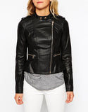 Biker / Motorcycle Jacket - Women Real Lambskin Leather Biker Jacket KW075 - Koza Leathers