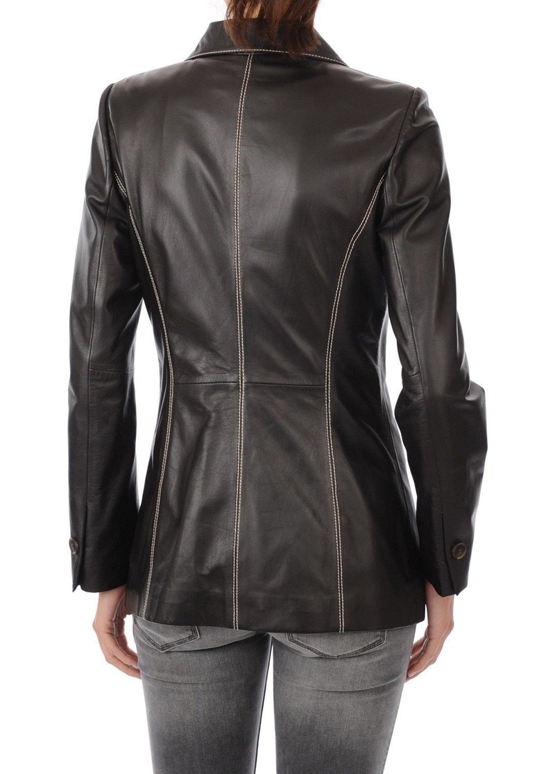 Koza Leathers Women's Real Lambskin Leather Blazer BW013