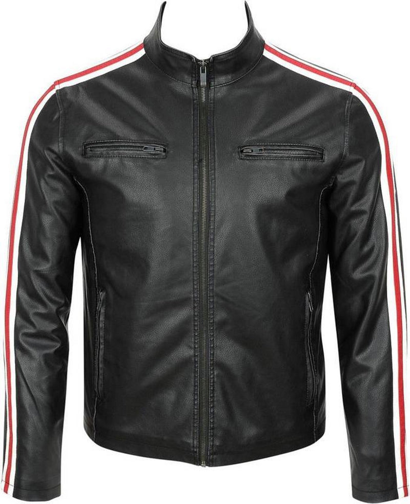 Biker Jacket - Men Real Lambskin Motorcycle Leather Biker Jacket KM481 - Koza Leathers