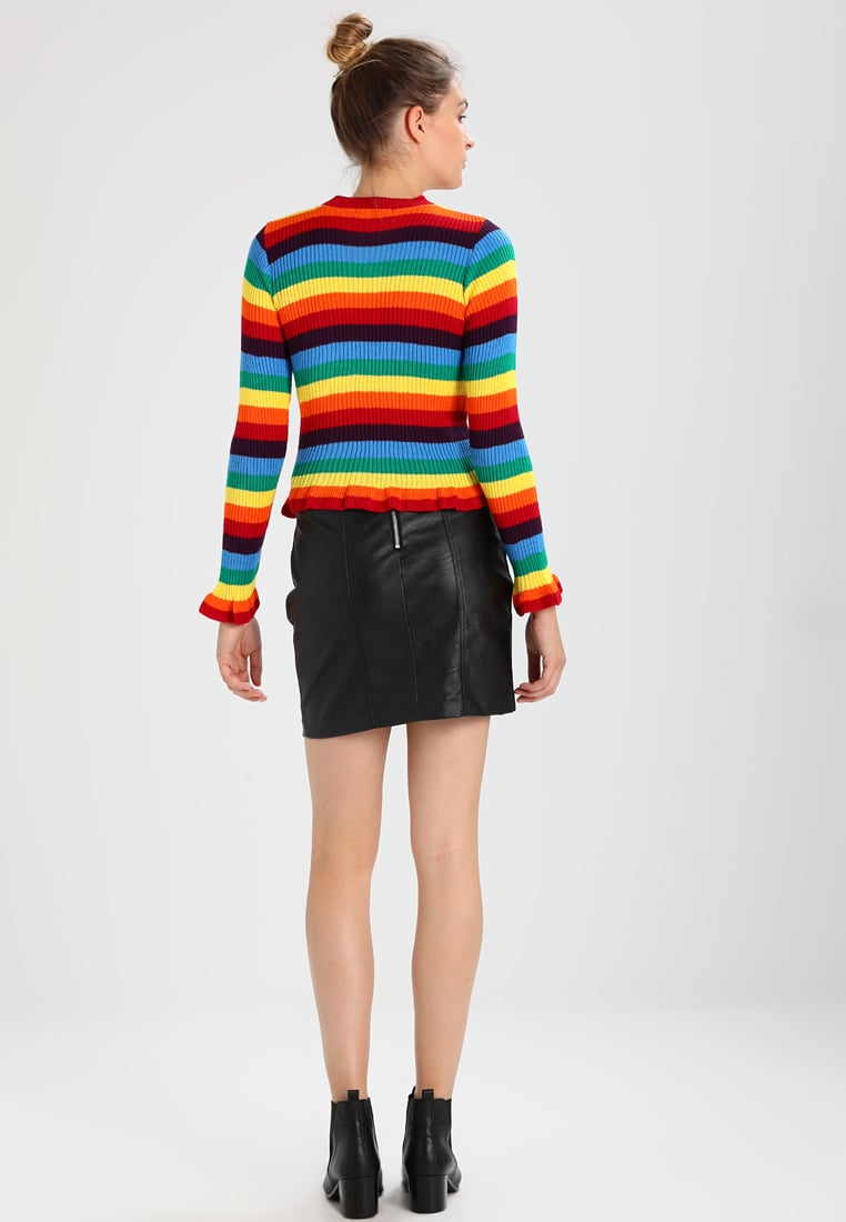 Knee Length Skirt - Women Real Lambskin Leather Mini Skirt WS129 - Koza Leathers