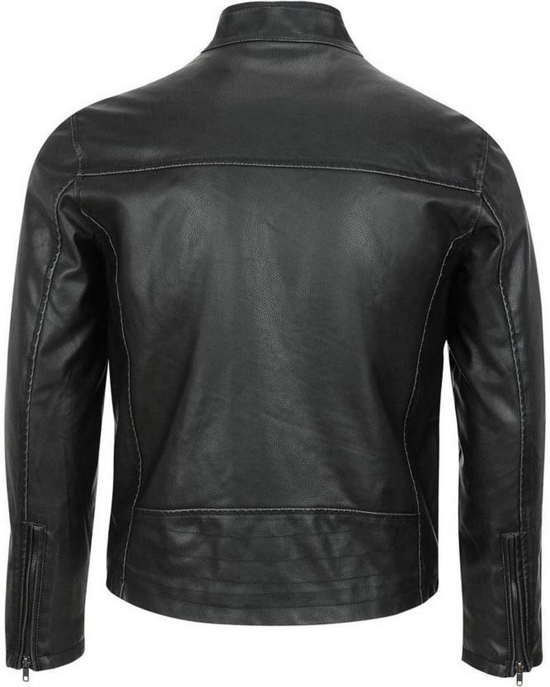 Biker Jacket - Men Real Lambskin Motorcycle Leather Biker Jacket KM481 - Koza Leathers