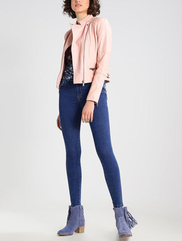 Biker / Motorcycle Jacket - Women Real Lambskin Leather Biker Jacket KW283 - Koza Leathers