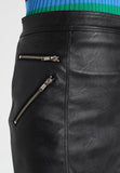 Knee Length Skirt - Women Real Lambskin Leather Mini Skirt WS129 - Koza Leathers